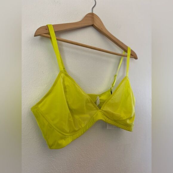 Knix Your Mesh Deep V Bralette in Citron size XXXXL - Picture 1 of 6